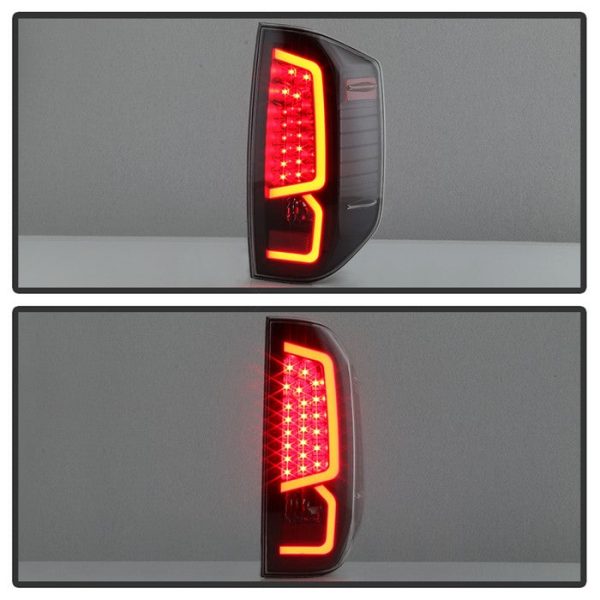 Xtune LED Tail Lights Toyota Tundra (14-19) Black   Chrome Clear Fashion