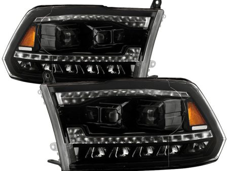 Xtune Full LED Projector Headlights Ram 2500 3500 (10-19) [LED DRL - Halogen Model] Black or Chrome w  Amber Turn Signal Light Online Sale