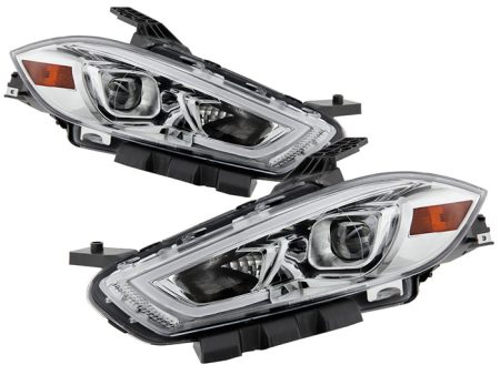 Xtune Projector Headlights Dodge Dart (13-16) [DRL Light Bar] Black or Chrome w  Amber Turn Signal Light Discount