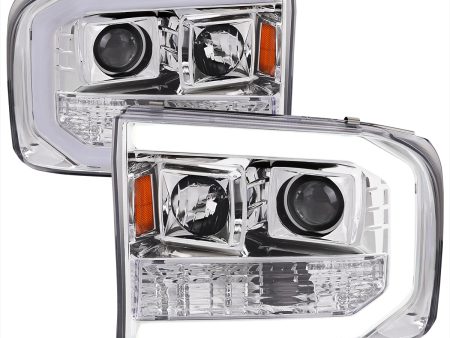 Spec-D Projector Headlights Ford F250 F350 F450 (99-04) LED DRL C Bar - Black   Chrome   Smoked Discount