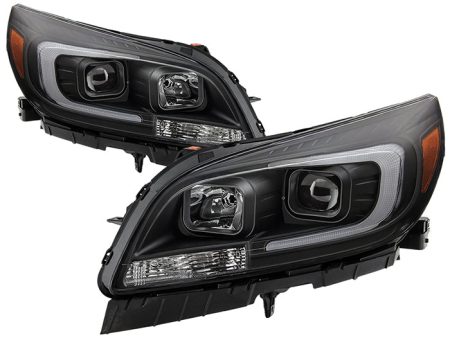 Xtune Projector Headlights Chevy Malibu (13-15) [DRL Light Bar - Halogen Model] Black or Chrome w  Amber Turn Signal Hot on Sale