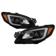 Xtune Projector Headlights Subaru WRX (06-07) [DRL LED Light Bar - Halogen Model] Black or Chrome w  Amber Turn Signal Light Online Sale