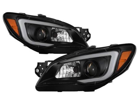 Xtune Projector Headlights Subaru WRX (06-07) [DRL LED Light Bar - Halogen Model] Black or Chrome w  Amber Turn Signal Light Online Sale