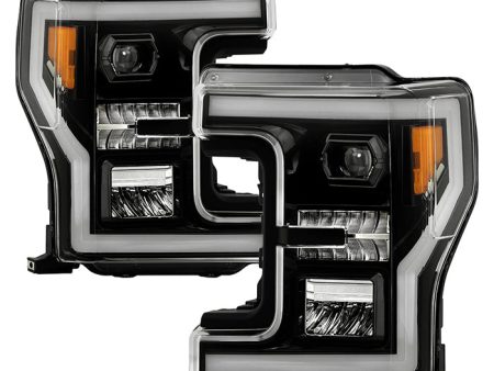 Xtune Full LED Headlights Ford F250 F350 Super Duty (17-19) [DRL Light Bar w  Welcome Light Function - Halogen Model] Black or Chrome w  Amber Corner Lights Discount