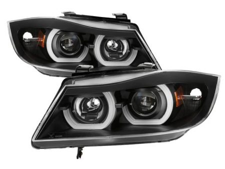 Xtune Projector Headlights BMW E90 3 Series (06-08) [LBDRL - Halogen Model] Black w  Amber Turn Signal For Discount