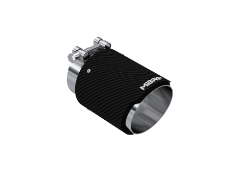 MBRP Exhaust Tip 3  ID  4  OD Carbon Fiber Cover - 6.13  Angle Cut Dual Wall Stainless Steel For Sale