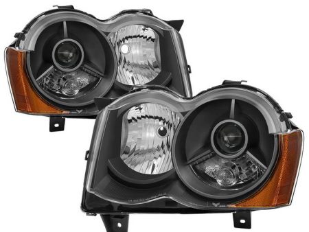 Xtune Projector Headlights Jeep Grand Cherokee (08-10) [OEM Style - Halogen Model] Black or Chrome w  Amber Turn Signal Light on Sale