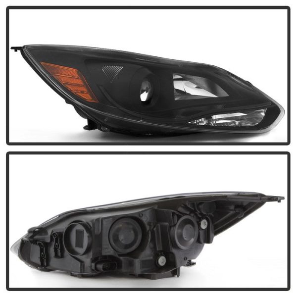 Xtune Projector Headlights Ford Focus (12-14) [Halogen Model] Black w  Amber Turn Signal Light on Sale