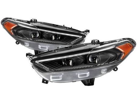 Xtune Projector Headlights Ford Fusion (13-16) [Light Tube DRL - Halogen Model] Black or Chrome w  Amber Turn Signal Light Online now