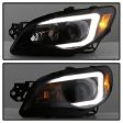 Xtune Projector Headlights Subaru WRX (06-07) [DRL LED Light Bar - Halogen Model] Black or Chrome w  Amber Turn Signal Light Online Sale