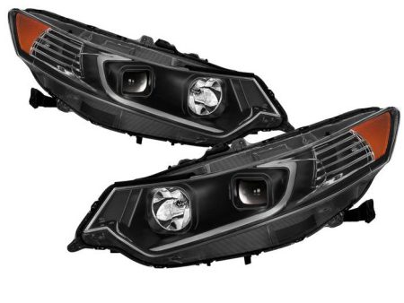 Xtune Projector Headlights Acura TSX (2009-2014) [w  Light Bar DRL] Black or Chrome Housing For Discount