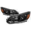 Xtune Projector Headlights Ford Focus (12-14) [Halogen Model] Black w  Amber Turn Signal Light on Sale