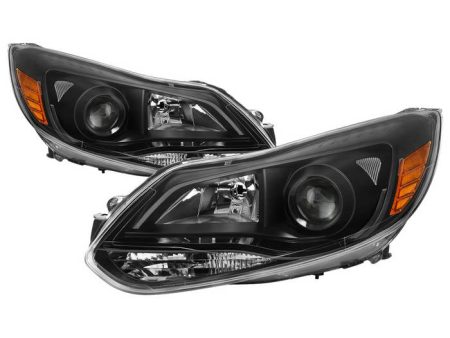 Xtune Projector Headlights Ford Focus (12-14) [Halogen Model] Black w  Amber Turn Signal Light on Sale