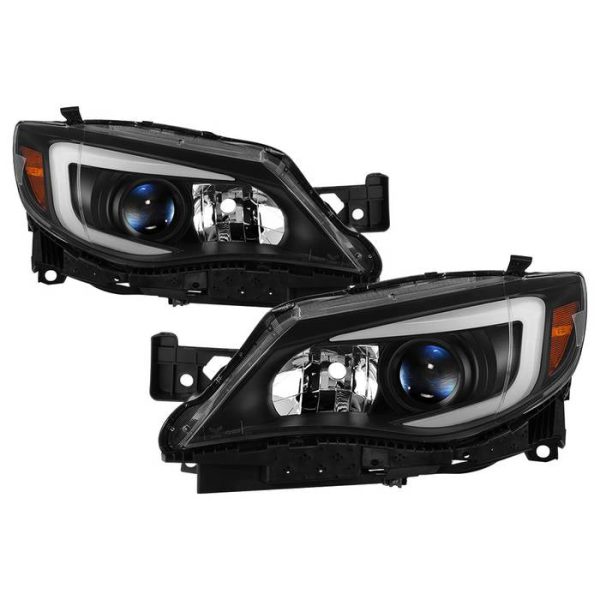 Xtune Projector Headlights Subaru WRX (08-14) [DRL LED Light Bar w  Switchback Turn Signal - Halogen Model] Black or Chrome w  Amber Turn Signal For Sale