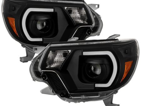 Xtune Projector Headlights Toyota Tacoma (12-15) [DRL LED Light Bar - Halogen Model] Black or Chrome w  Amber Turn Signal Online now