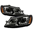 Xtune Projector Headlights VW Jetta (11-14) [LED DRL - Halogen Model] Black w  Amber Turn Signal Cheap