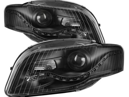 Xtune Projector Headlights Audi A4 (06-08) [DRL LED - Halogen Model] Black or Chrome w  Amber Turn Signal Online now