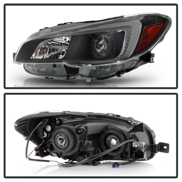 Xtune Projector Headlights Subaru WRX (15-19) [OEM Style - Halogen Models] Black w  Amber Turn Signal Lights Supply