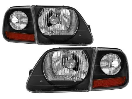 Xtune Headlights Ford F150 (1997-2003) Chrome or Black w  Corner Light Online Hot Sale