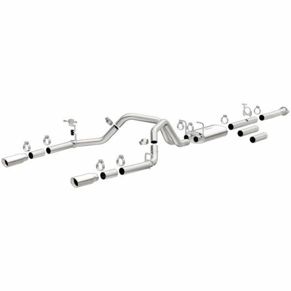 Magnaflow Catback Exhaust GMC Sierra 2500HD 3500HD (11-19) [Street Series  w  Polished Tips] Single Passenger Side Rear or Dual Split Rear Exit Online Hot Sale