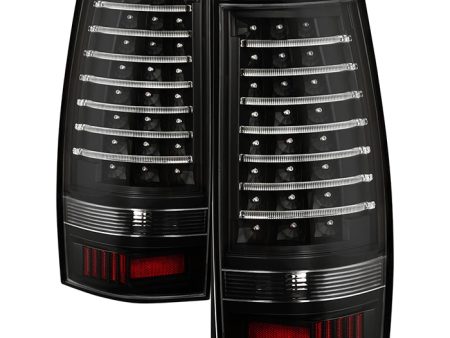 Xtune LED Tail Lights Chevy Suburban (07-14) [w  Light Bar LED] Chrome Housing   Red Smoked Lens Hot on Sale