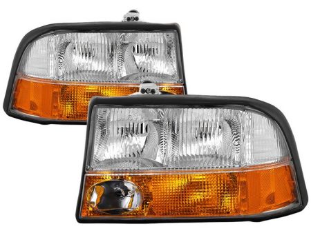 Xtune Headlights Oldsmobile Bravada (98-01) Chrome w  Amber Bumper Lights For Cheap