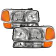 Xtune Headlights GMC Sierra (1999-2006) Chrome w  Amber Bumper Lights Hot on Sale