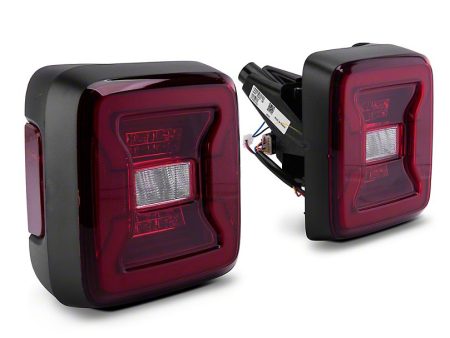 Raxiom Tail Lights Jeep Wrangler JL (18-23) [w  Factory Halogen Lights] Black Housing   Smoked or Red Lens Sale