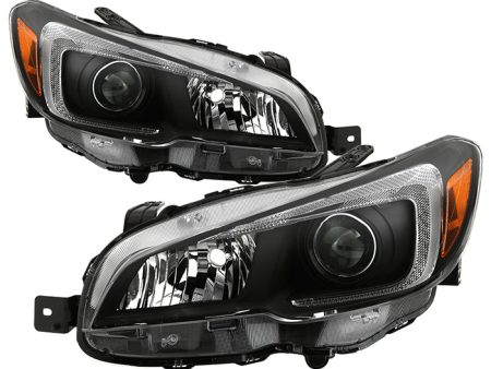 Xtune Projector Headlights Subaru WRX (15-19) [OEM Style - Halogen Models] Black w  Amber Turn Signal Lights Supply