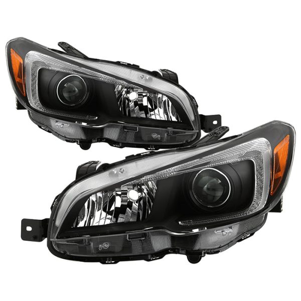 Xtune Projector Headlights Subaru WRX (15-19) [OEM Style - Halogen Models] Black w  Amber Turn Signal Lights Supply