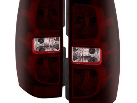 Xtune LED Tail Lights Chevy Suburban (07-13) [OEM Style] Chrome Housing   Red Smoked Lens Online