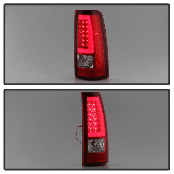 Xtune LED Tail Lights Chevy Silverado 1500 2500 3500 (99-02) [w  LED Light Bar] Black or Chrome Housing For Cheap