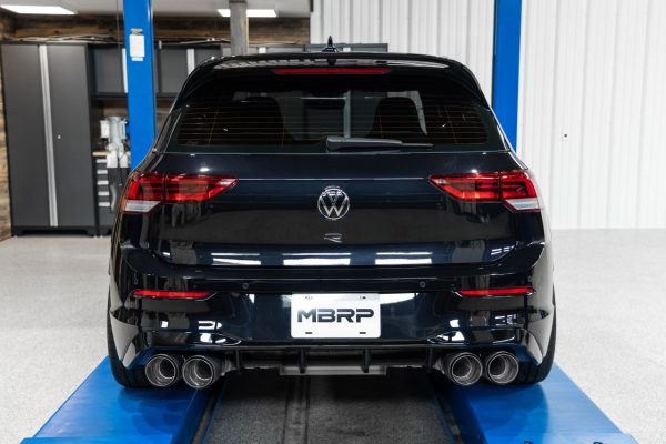 MBRP Exhaust VW Golf R MK8 (2022) 3  Catback - 2.5  Quad Rear Exit w  Carbon Fiber Tips  Active Exhaust  T304 Stainless Steel on Sale