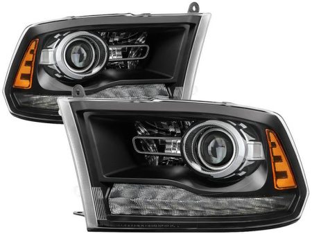 Xtune Projector Headlights Dodge Ram 1500 (09-18) [OEM Style - Halogen Model] Black or Chrome w  Amber Turn Signal Light Hot on Sale