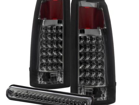 Xtune LED Tail Lights GMC Sierra (88-98) [w  3rd Brake Light] Chrome Housing   Smoke Lens Supply