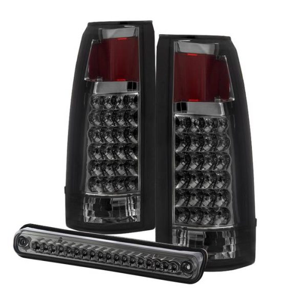 Xtune LED Tail Lights GMC Sierra (88-98) [w  3rd Brake Light] Chrome Housing   Smoke Lens Supply