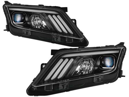 Xtune Projector Headlights Ford Fusion (10-12) [Light Tube DRL - Halogen Model] Black or Chrome w  Amber Turn Signal Light Cheap