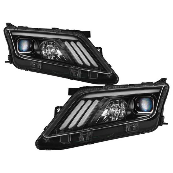 Xtune Projector Headlights Ford Fusion (10-12) [Light Tube DRL - Halogen Model] Black or Chrome w  Amber Turn Signal Light Cheap