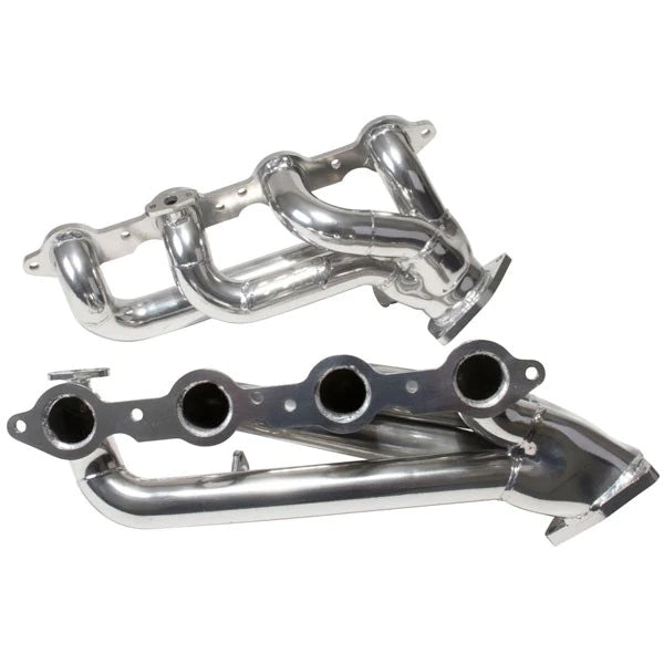 BBK Shorty Headers Chevy GMC Truck SUV 4.8L 5.3L V8 (99-13) [1-3 4   CARB SMOG Legal] Titanium or Polished Silver Ceramic Supply